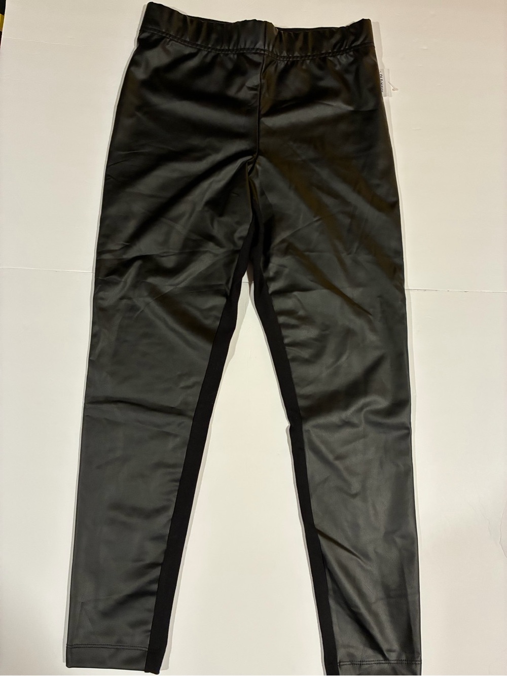 Old Navy Black Leggings Faux Leather Front SP